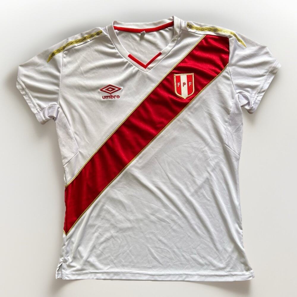 FPF Peru World Cup 2018 Jersey National Team Umbro Shirt Women Size Large Soccer